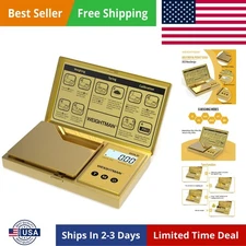 WEIGHTMAN Digital Scale Gram, 200G/0.01G Pocket Scale Gold Titanium Plating, LCD