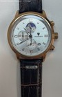 LIGE Design Chronograph Gold Tone Leather Band Wristwatch 59.1g — photo 2