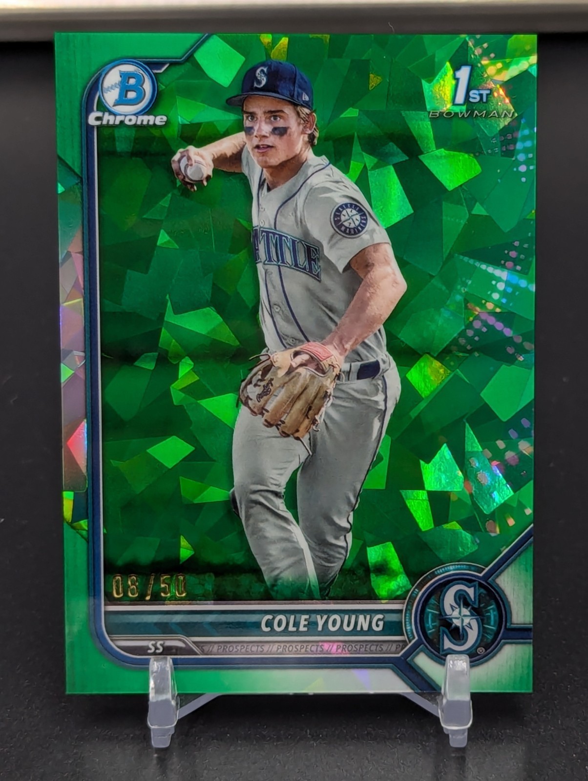 2022 Bowman Draft Sapphire Cole Young Green Sapphire Refractor/50 #BDC-112