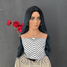 Realistic Female Mannequin Head with Shoulders for Wigs Earrings Hats Display,Gl