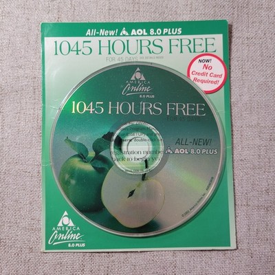 AOL America Online 8.0 Plus CD Disc Green Apples Vintage 2003