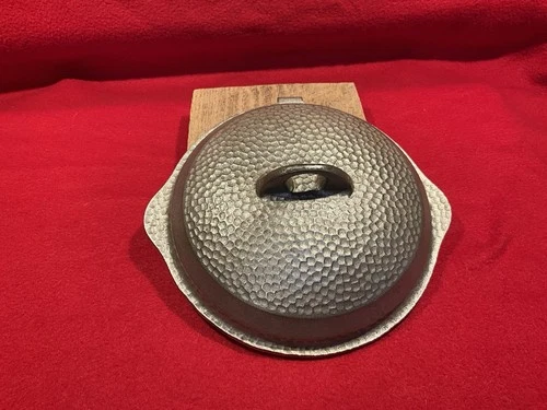 Griswold #5 Plated Hammered Hinged Cast Iron Skillet Cover 2095