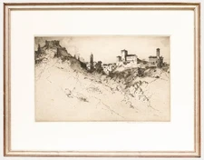 Albany E. Howarth (1872-1936) - 1913 Etching, View of Asolo