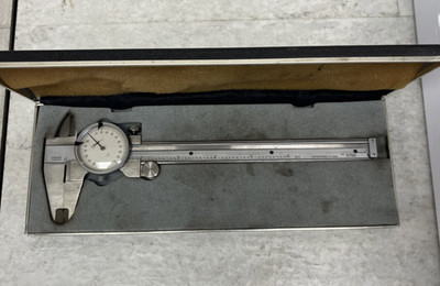Vintage Central Tool Dial Caliper 6 Inch Hardened Stainless Steel With Hard Case