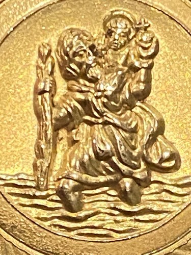 Antique St. Christopher Rolled Yellow Gold Pendant 6.88 gr - Picture 6 of 7