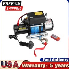 Recovery Winch 12000lb Electric 12v Waterproof Remote For Atv Utv Trailer