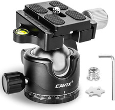 Ball Head Mount, 36Mm Ball Head Camera Tripod Head with 1/4  Arca Swiss Quick R