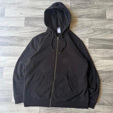 Time and Tru Black Full Zip Fleece Hoodie Size Large