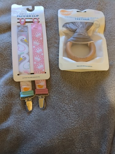 Ulubulu Pacifier Clips And Teether Brand New In Package