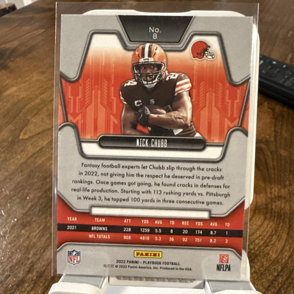 2022 Panini Playbook Nick Chubb Mosaic Prizm - Image 2 of 2