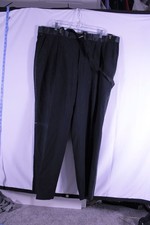 Mens Black Tuxedo Pants Pleated Satin Side Stripe Tie 32 Inseam Dress Formal