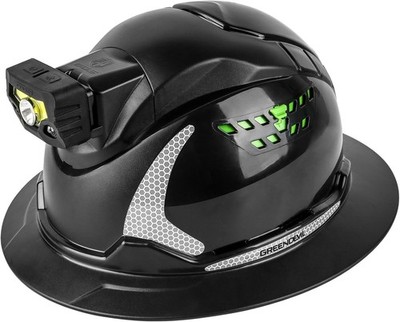 Matrix Full Brim Hard Hat with Integrated Headlight - OSHA Approved Safety Gear