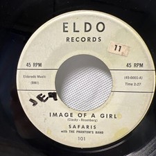 SAFARIS 45 IMAGE OF A GIRL / 4 Steps to Love VINYL FIRST PRESS 1960 VG+! SO GOOD