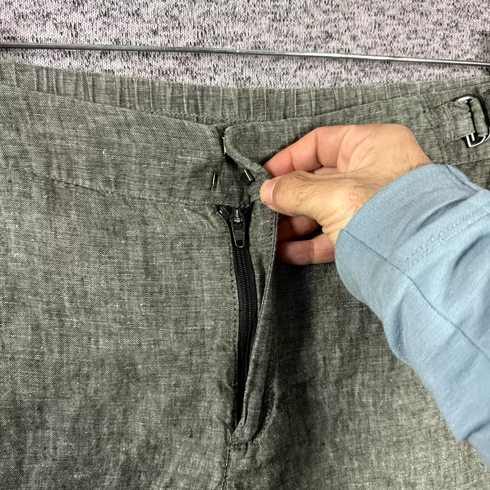 Pantalones cortos Athleta para mujer talla 10 verde 100 % lino Voyager lino Foto 4 de 4