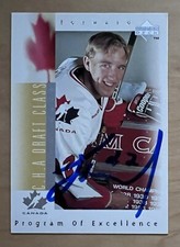Jason Ward Signed 1996-97 UD Program Of Excellence Hockey Card #388 RC Auto
