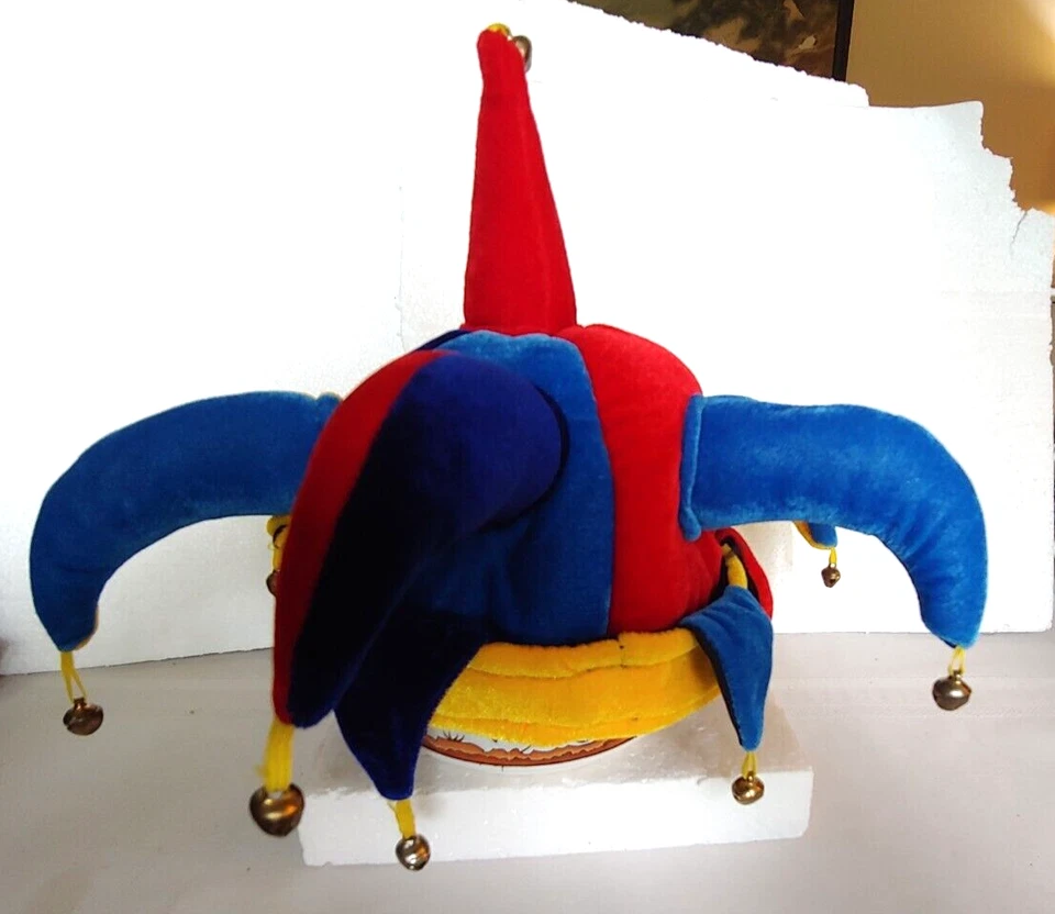 Colorido Disfraz Bufón Sombrero - Verde, Naranja, Púrpura, Azul, Rojo con Campanas 6 7/8" Foto 4 de 4