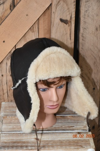 SOMBRERO DE INVIERNO DE PIEL DE OVEJA REAL HECHO A MANO PIEL DE OVEJA CUERO TRAMPERO - Imagen 30 de 33
