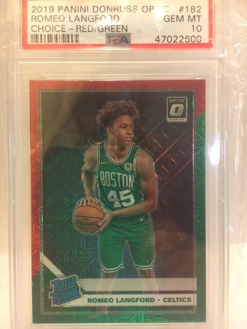 PSA 10 2019-20 Panini OPTIC CHOICE PRIZM Romeo Langford #182 Red Green Rookie RC