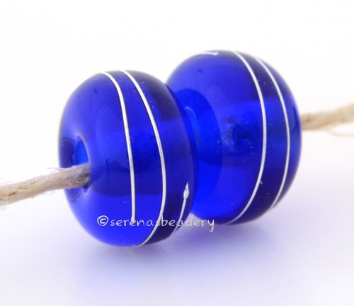 2 TRANSPARENT BLUE * with Fine Silver Wire- Lampwork Glass Beads - taneres - Picture 33 of 39