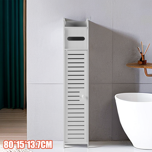 White Floor-Standing Bathroom Storage Cabinet Corner Unit Toilet Shelf - Picture 18 of 32