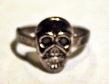 Alien Skull Biker Ring Size 7.5