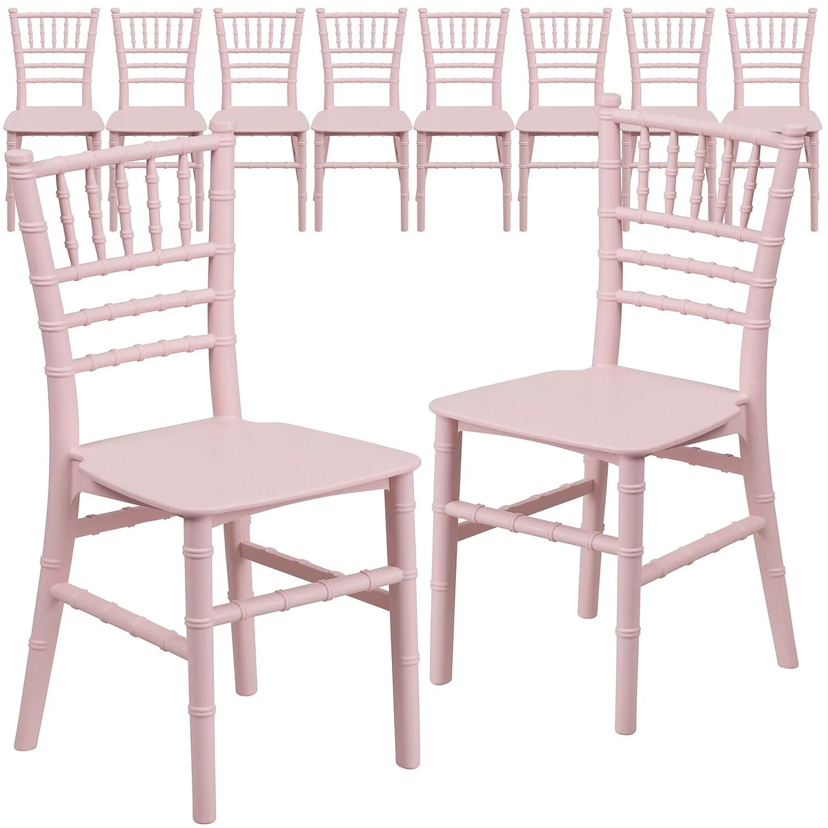 Flash Furniture Resin Kids Chiavari Chair Pink 10 Pieces