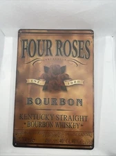 Four Roses Kentucky Straight Bourbon Whiskey-Metal Bar Sign