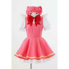 Cardcaptor Sakura kinomoto sakura cosplay costume Magical pink dress hat wings