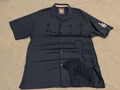 Tommy Bahama Baseball Silk Button Up Shirt Los Angeles LA