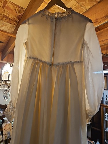 Vintage William Cahill Empire Waist Edwardian Style Long Train Wedding Gown - Picture 9 of 15