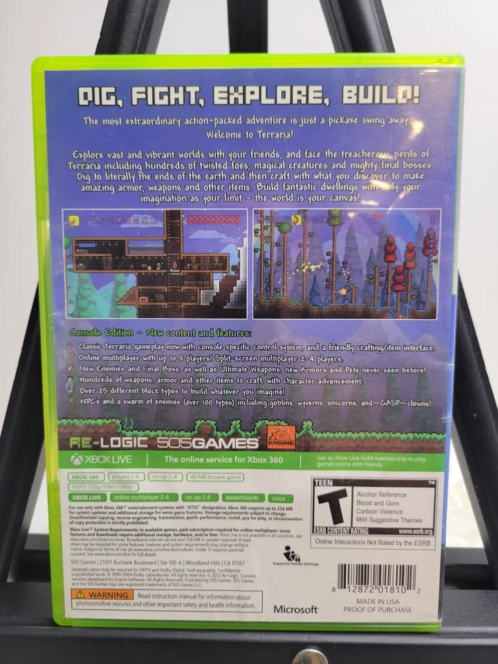 Terraria (Xbox 360, 2012) CIB W/ Manual Video Game Platinum Hits - Image 3 of 4