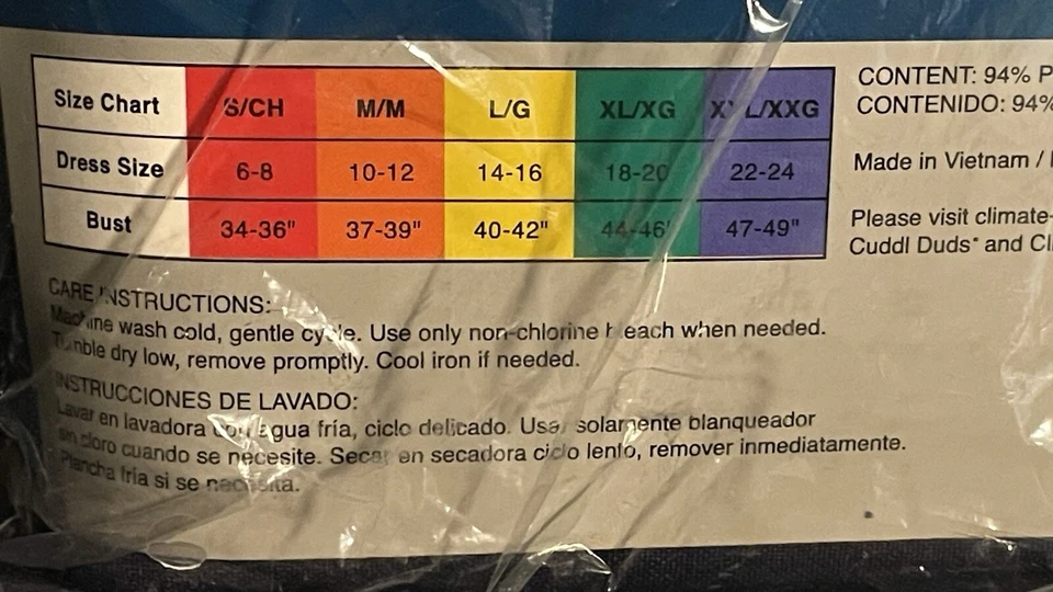 ClimateRight Cuddl Duds AEROWARM LONG SLEEVE CREW BASE LAYER TOP/BOTTOM MED NAVY - Image 3 of 4