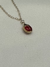 Vintage Jacmel Mauritius 10K ladybug Anklet Ladybug Ankle Bracelet 10" #A6E03