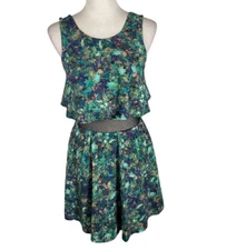 Princess Vera Wang Fit & Flare Dress Womens Size 5 Green Empire Waist Back Zip