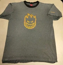 VTG Y2K Spitfire Skateboards Flame Boy Graphic Beat Tee Shirt Large Distressed