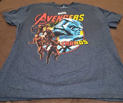 Marvel Avengers Thanos Men's T-Shirt Size XL Endgame Gray