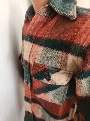 vintage 60's 70's cpo wool jacket towncraft jcpenney small plaid