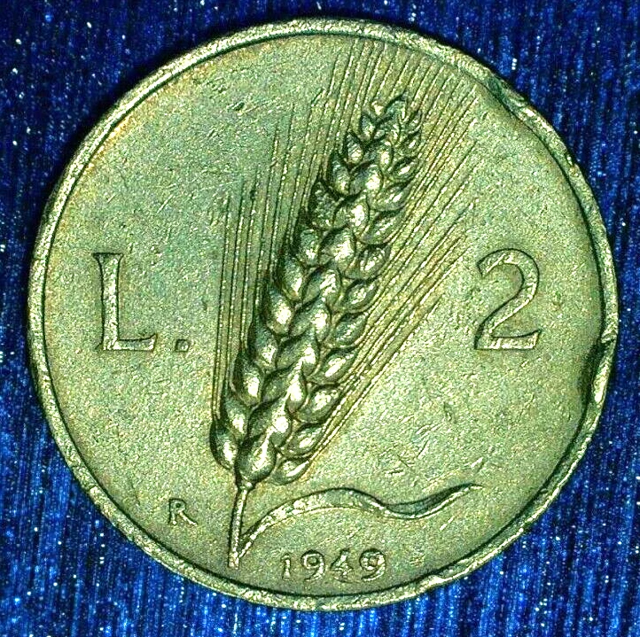 WORLD COIN SALE-1949 ITALY 2 LIRE-ALUMINUM COMPOSITION COIN  KM#88 - Image 2 of 3