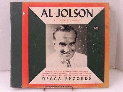 Al Jolson Souvenir Album Decca A-575 1947 4x 78 RPM Record Set 8 Songs In Binder