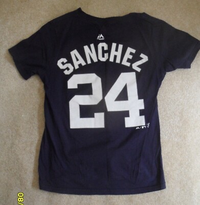 MAJESTIC YANKEES GARY SANCHEZ T-SHIRT #24 YOUTH MEDIUM M (10/12) COTTON