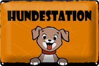 Blechschild Hund 30X20 Cm Hundestation Metall Wanddeko Deko Schild Tin Sign