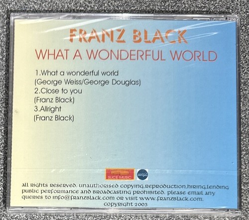 FRANZ BLACK - WHAT A WONDERFUL WORLD CD Single NEW SEALED EB25 - Picture 2 of 2