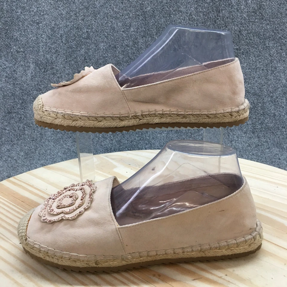 Zapatos Karl Lagerfeld Mujer 8.5 M Paris Abby Flor Sin Cordones Planos Tela Rosa Foto 2 de 4