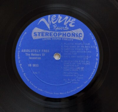 The Mothers of Invention - Absolutely Free (1967 LP Verve V6