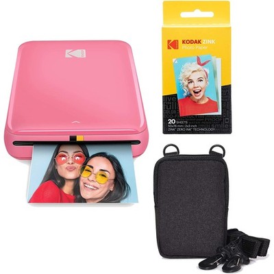 Kodak Step 2x3'' Mobile Instant Photo Printer Paper Go Bundle iOS Android - Pink