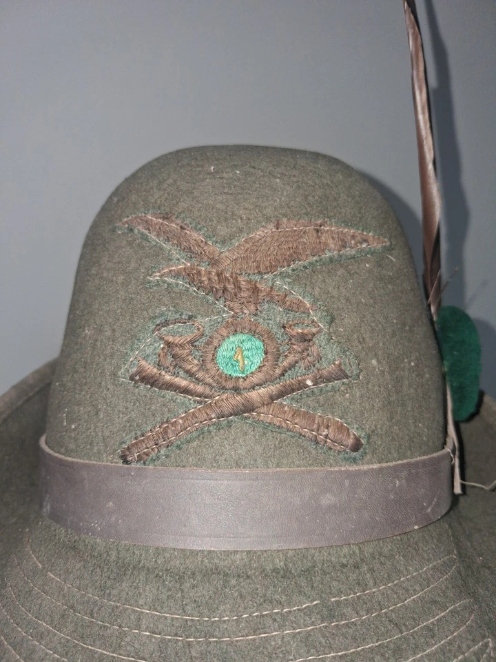 Berretto Cappello Alpino Regio Esercito Ww2 Artiglieria Nappina Penna - Immagine 2 di 4