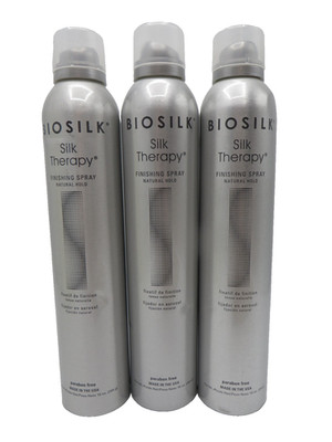 BIOSILK SILK THERAPY FINISHING SPRAY NATURAL HOLD 10 OZ (Lot of 3)