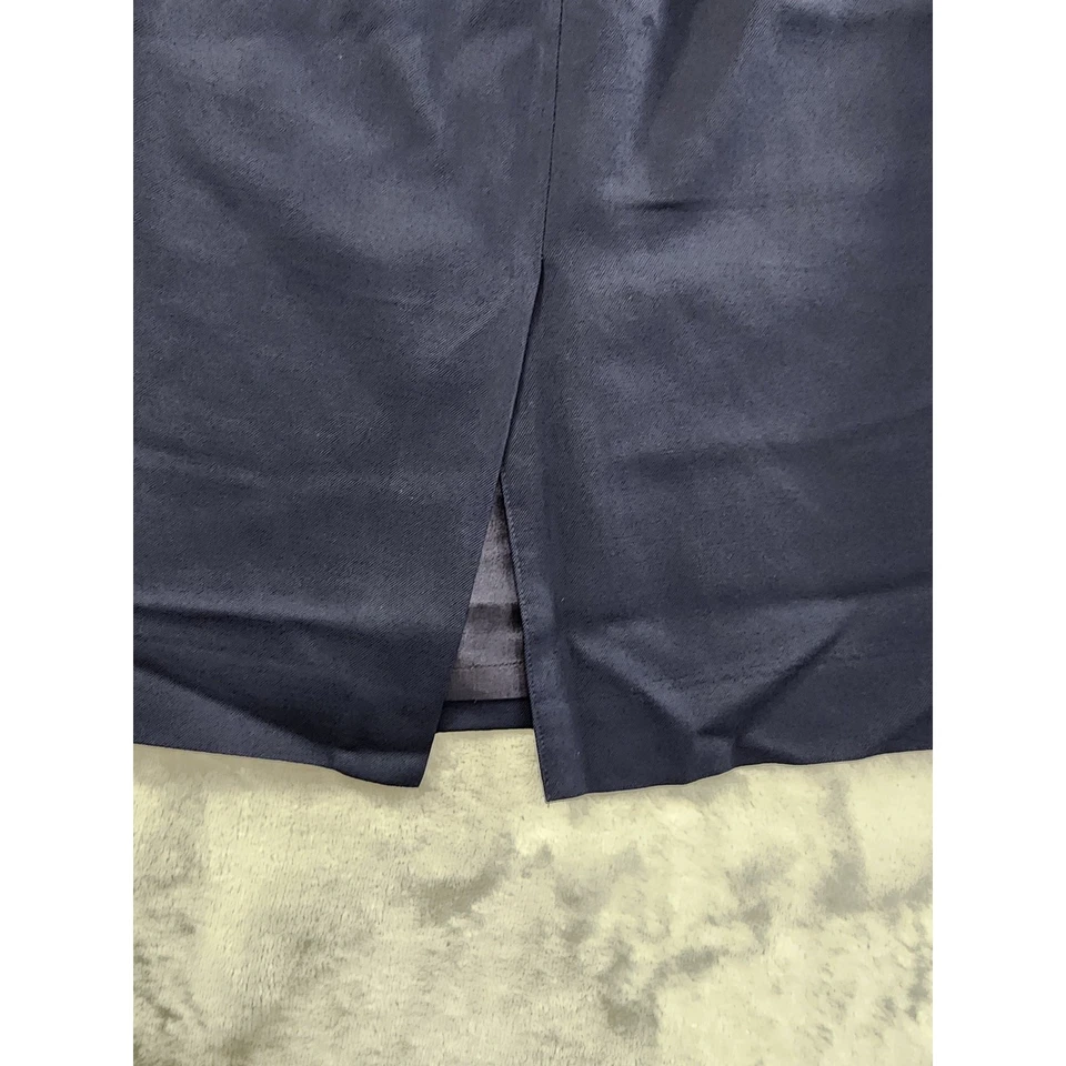 Vintage 90s Pendleton Wool Pencil Skirt Size 6 Blue Back Slit Office Career - Image 3 of 4