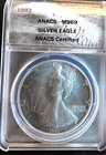 1992 American Eagle ANACS MS-69 Certified US Mint Bullion-0.999 Silver 1 Oz Coin