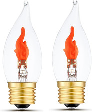 Flickering Light Bulbs E26 Flame Bulb, LED Fire Effect Flickering Small Flame Ca